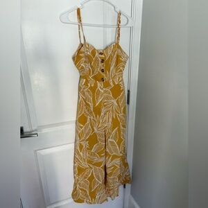 FAVLUX Mustard Leaf Print Jumpsuit